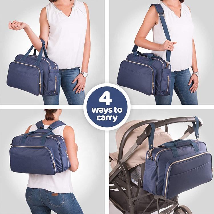 3-in-1 Baby Diaper Bag Backpack with Changing Station Bed, Luxury Customized Wholesale, Multi-functional Diaper Wet Tote Bag