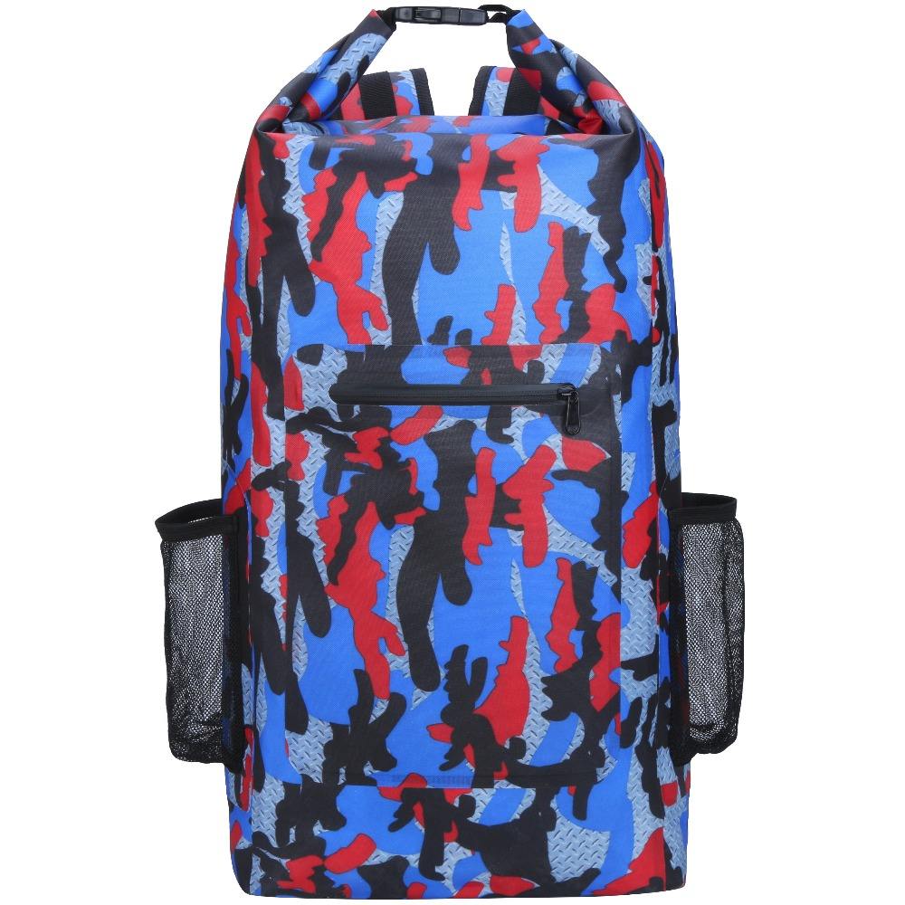 Wholesale Customized PVC Camouflage Waterproof Wet and Dry Bag Backpack for Swimming