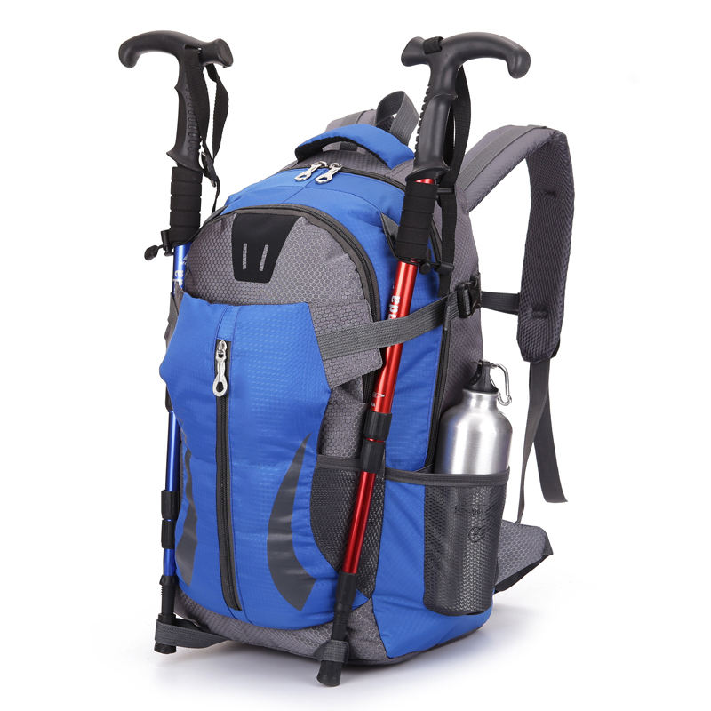 Customized Blue 40L Sports Hiking Backpack, Summit Exploration Backpack with Custom Logo
