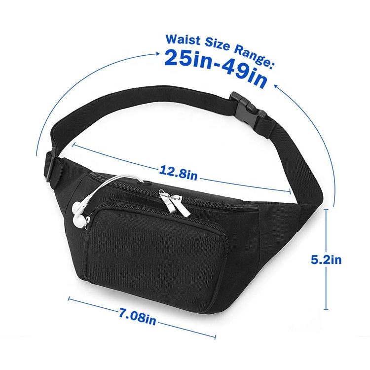 Custom Printed Waterproof Men's and Women's Sports Running Crossbody Bag, Fanny Pack with Adjustable Shoulder Strap