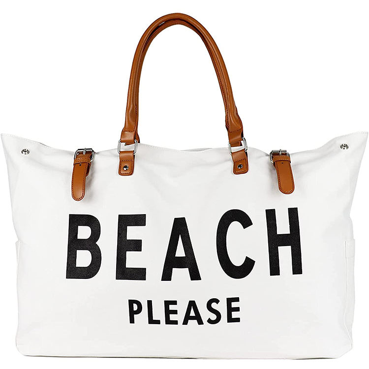 Wholesale Customized Beach Tote Bag, Women's Waterproof, with Leather Handles, Beach Bag, Extra-large Beach Canvas Bag
