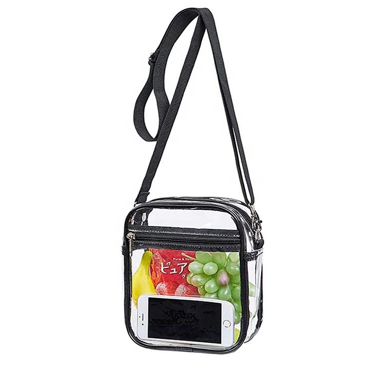 Transparent PVC Bag, 2021 NFL Stadium Approved PVC Crossbody Bag, Transparent Purse, Transparent Single-shoulder Sling Bag