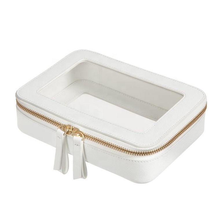 Makeup Bag & Case, Cosmetic Toolbox, with Customized Logo, Leather, Transparent, Transparent Cosmetics Travel, Luxury Makeup Bag