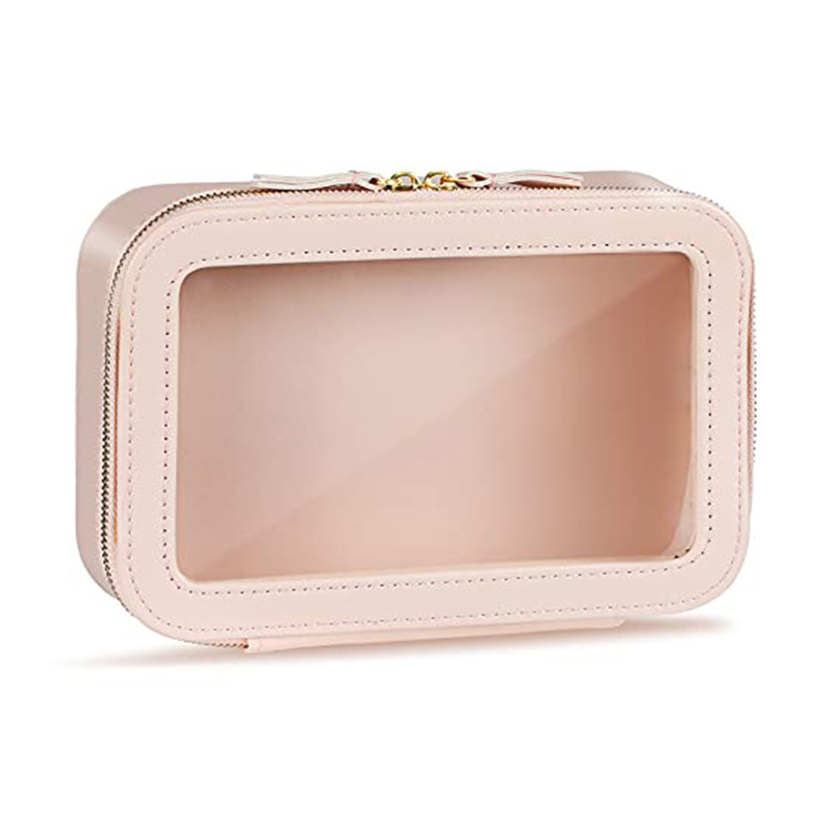Transparent Makeup Bag, Large Makeup Bag, PU Leather Cosmetic Storage Bag, Travel Makeup Bag, Waterproof Makeup Bag